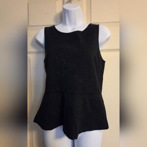 Jcrew Elegant Black Sleeveless Peplum Top XS